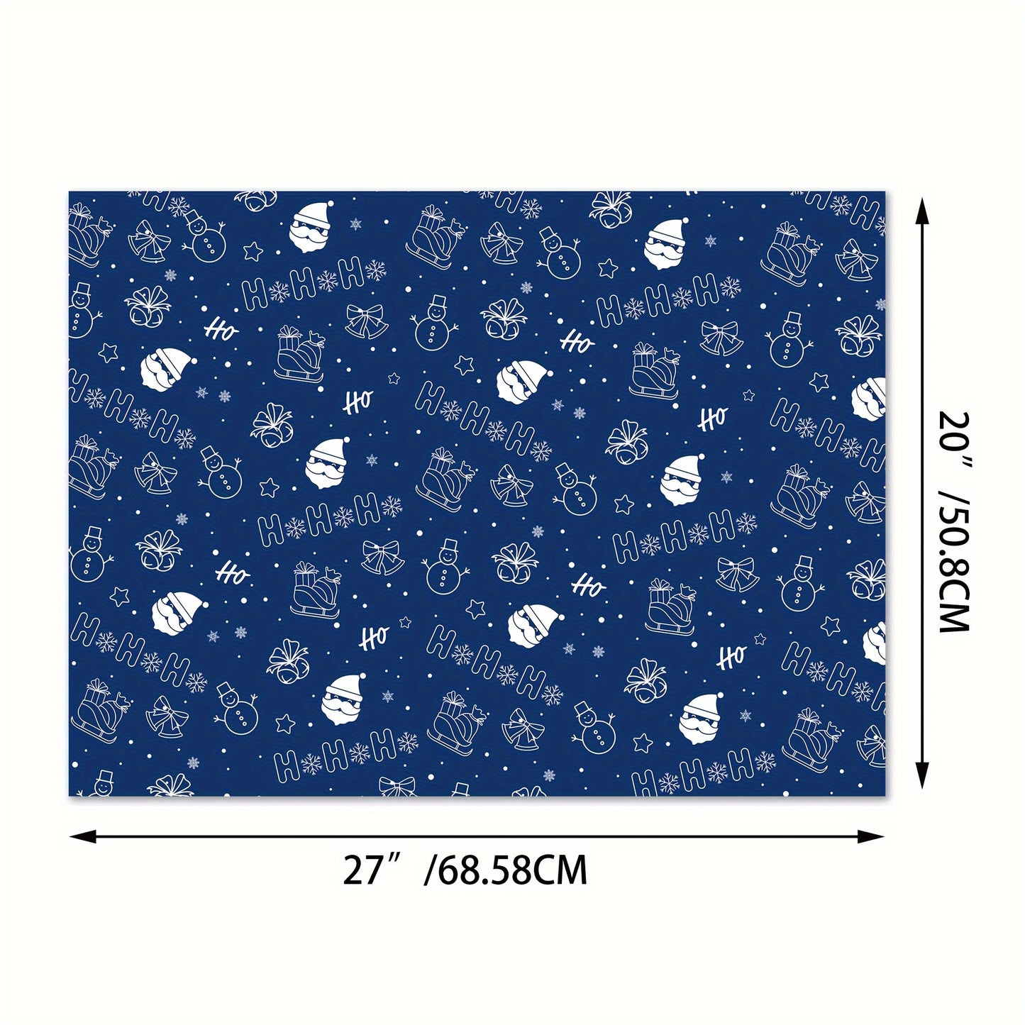 12pcs Dark Blue Christmas Wrapping Paper with Snowflake & Reindeer Designs - Perfect for Gift Boxes, Party Favors & Decorations