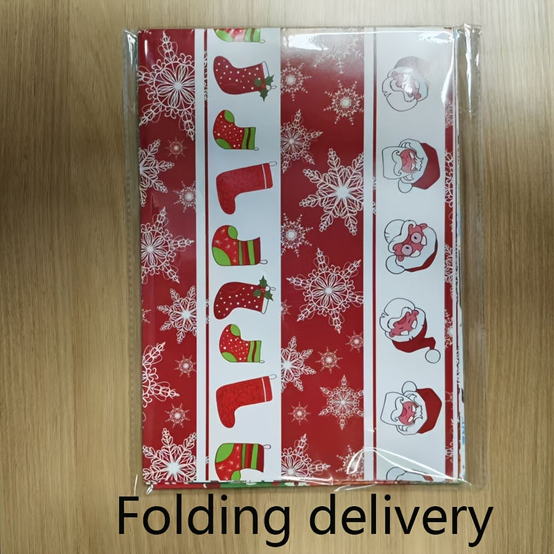 8-Pack Christmas Gift Wrapping Paper - High-Quality Double Copper Paper with Festive Santa, Reindeer & Tree Patterns for Holiday Gifts