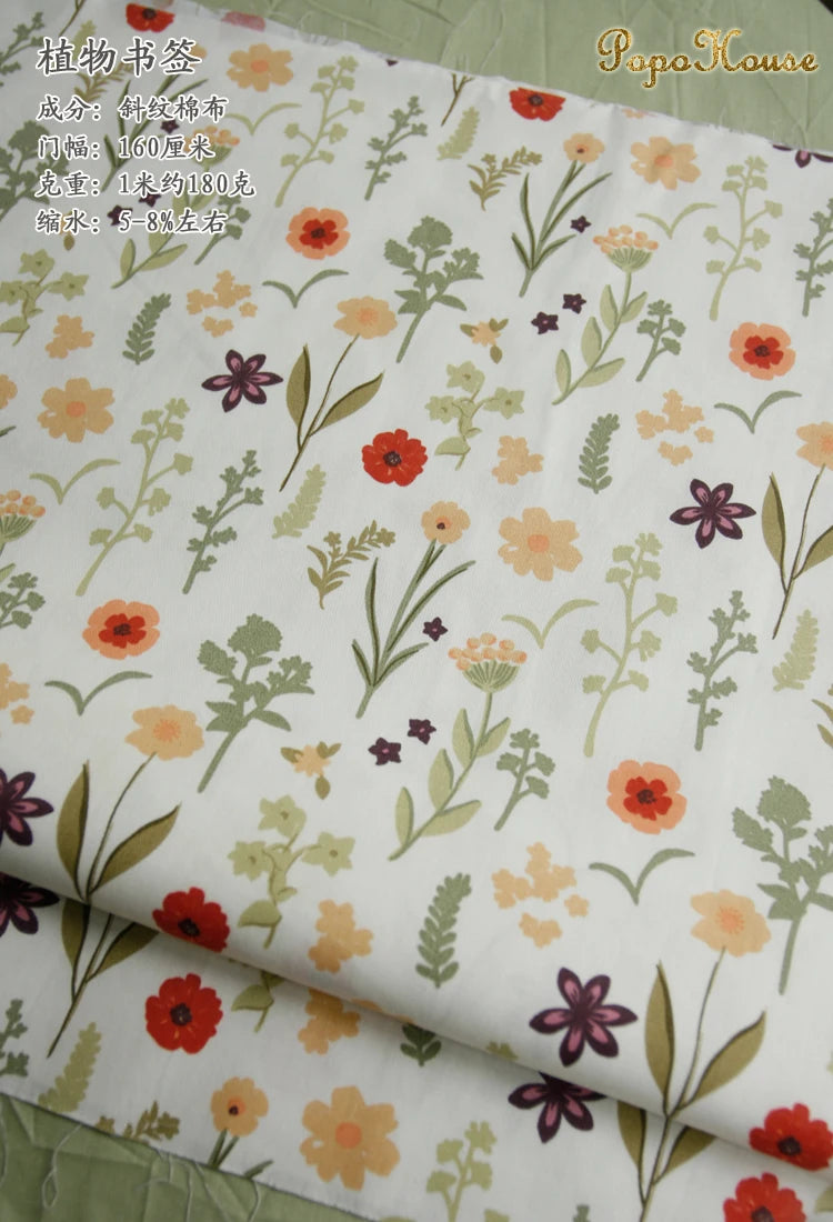 160x50cm New Floral Cute Twill Cotton Fabric Children's Clothing Apparel Fabric Handmade Diy Cloth