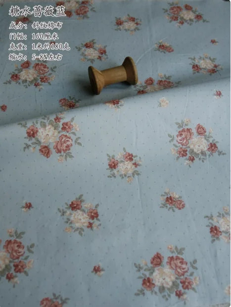 160x50cm New Floral Cute Twill Cotton Fabric Children's Clothing Apparel Fabric Handmade Diy Cloth