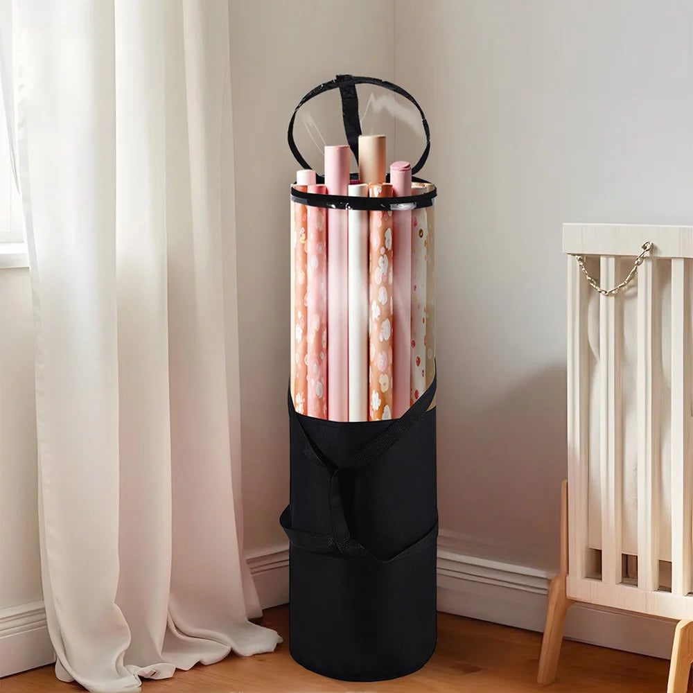 Gift Wrapping Paper Storage Bag New Storage Bag Transparent Bag Zipper Packaging with Handle LargeCapacity Waterproof StorageBag