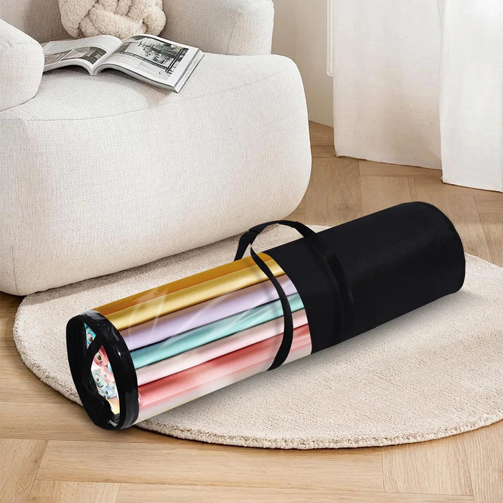 Gift Wrapping Paper Storage Bag New Storage Bag Transparent Bag Zipper Packaging with Handle LargeCapacity Waterproof StorageBag