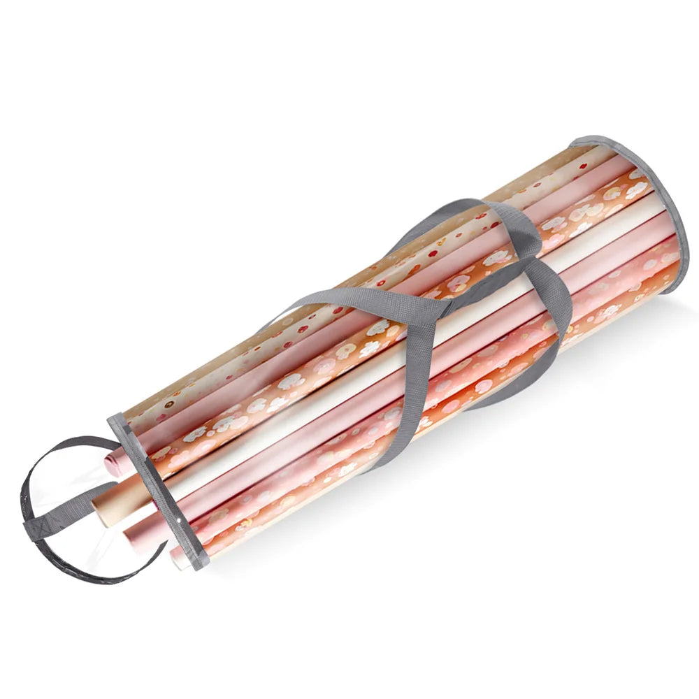 Gift Wrapping Paper Storage Bag New Storage Bag Transparent Bag Zipper Packaging with Handle LargeCapacity Waterproof StorageBag