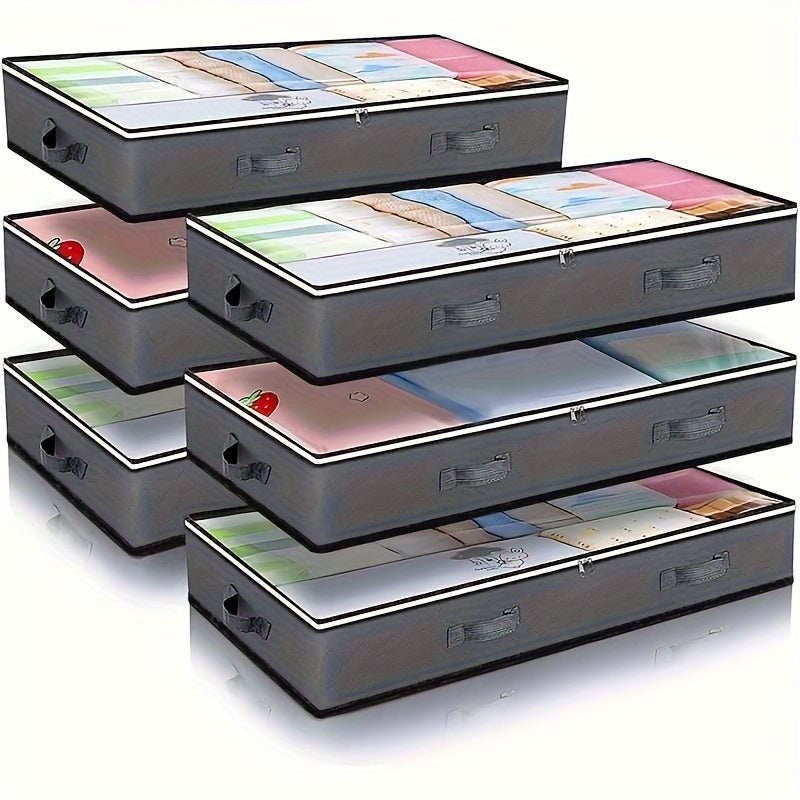 23.78gal Under Bed Storage Containers, Toy Organizers and Wrapping Paper Storage Bags, Underbed Shoes Closet Storage Solution with Clear Window and Reinforced Handles for Blanket, Comforter, Bedding, Clothes, Under-Bed Storag