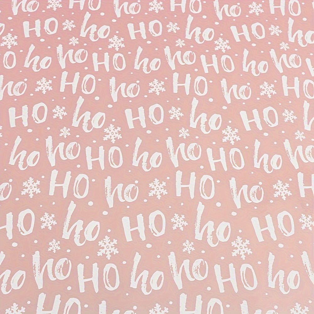 Glossy Christmas Wrapping Paper Roll - Large Size, Reindeer & Santa Design, Pink, 17in x 16Ft - Festive Gift Wrap for Holiday Presents