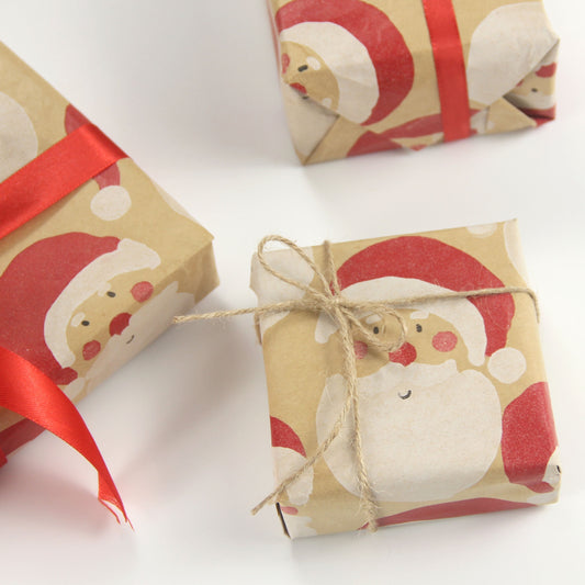 1 roll, 52ft Kraft Santa Claus Wrapping Paper Roll, Colorful Gift Wrapping Paper for Christmas, Birthday Parties, DIY Decorations, Flower Bouquet Supplies