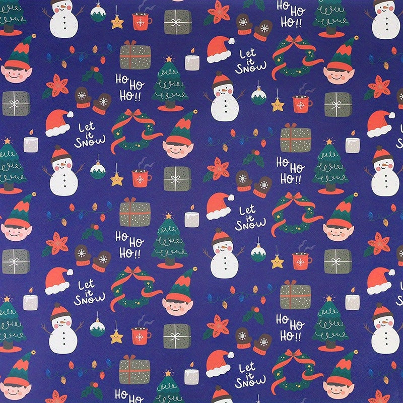 10 Pcs Christmas Gift Wrapping Paper Set, Thick Kraft Cartoons Wrap for Holiday Presents, Featuring Santa, Reindeer, Christmas Trees - Festive Assorted Designs Without Accessories