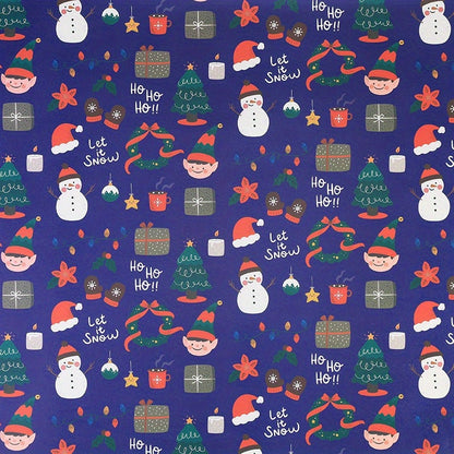 10 Pcs Christmas Gift Wrapping Paper Set, Thick Kraft Cartoons Wrap for Holiday Presents, Featuring Santa, Reindeer, Christmas Trees - Festive Assorted Designs Without Accessories