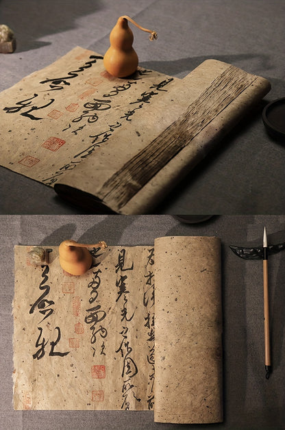 25/50/100pcs Semi-Mature Rice Paper, Manual Mulberry Paper for Calligraphy, Craft, Painting, DIY Handmade Paper, Retro Wrapping Paper, and Photographic Background Paper - 29 * 33cm (11x13in)