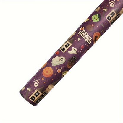 6-Piece Halloween Gift Wrap Set - Pumpkin, Ghost, Castle, Potion, Skull & Broom Patterns | Premium Wrapping Paper For Spooky Party Decorations