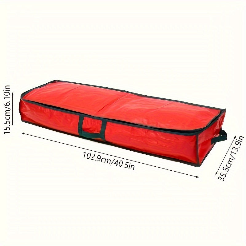 1pc Gift Wrapping Paper Organizer, Christmas Gift Wrapping Paper Storage Containers, Holiday Accessories Under The Bed Storage Bag, Dust, Moisture, And Sunlight Resistant Christmas Ornament Storage Bags, Red Organization And