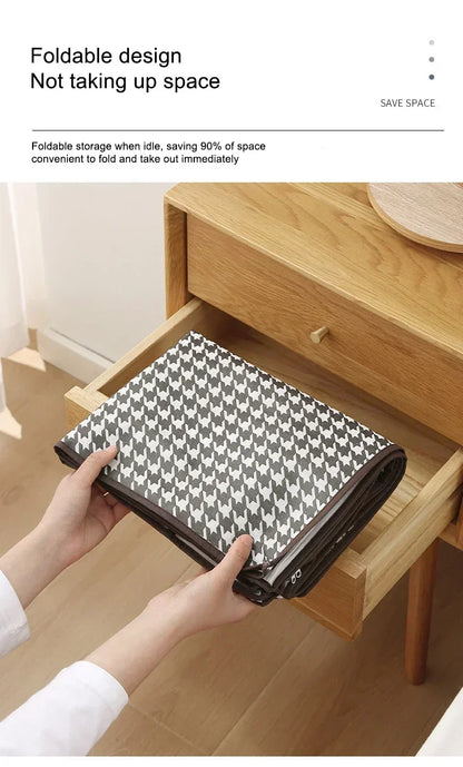 1pc Houndstooth Quilt Clothes Storage Bag Big Capacity Foldable Dustproof Toys Bags Moisture Dust Proof Proof Organizer