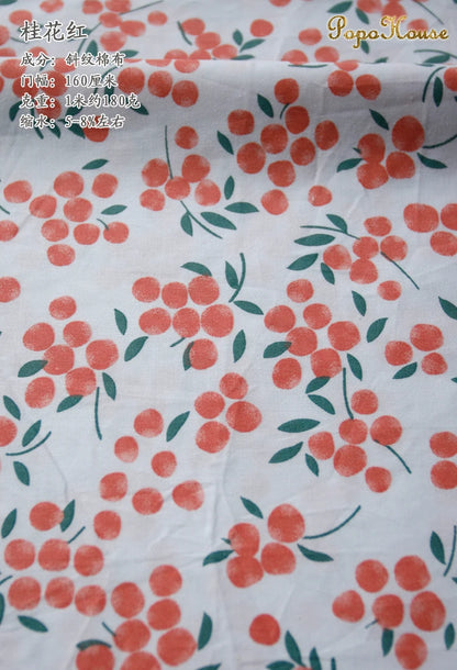 160x50cm New Floral Cute Twill Cotton Fabric Children's Clothing Apparel Fabric Handmade Diy Cloth