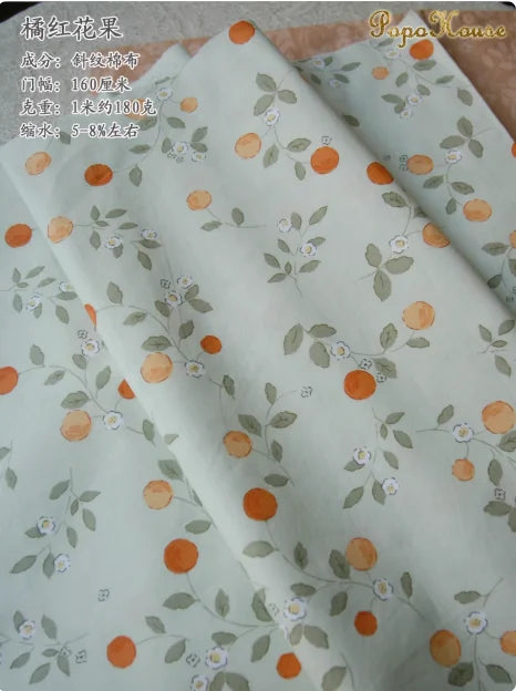 160x50cm New Floral Cute Twill Cotton Fabric Children's Clothing Apparel Fabric Handmade Diy Cloth