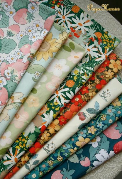 160x50cm New Floral Cute Twill Cotton Fabric Children's Clothing Apparel Fabric Handmade Diy Cloth