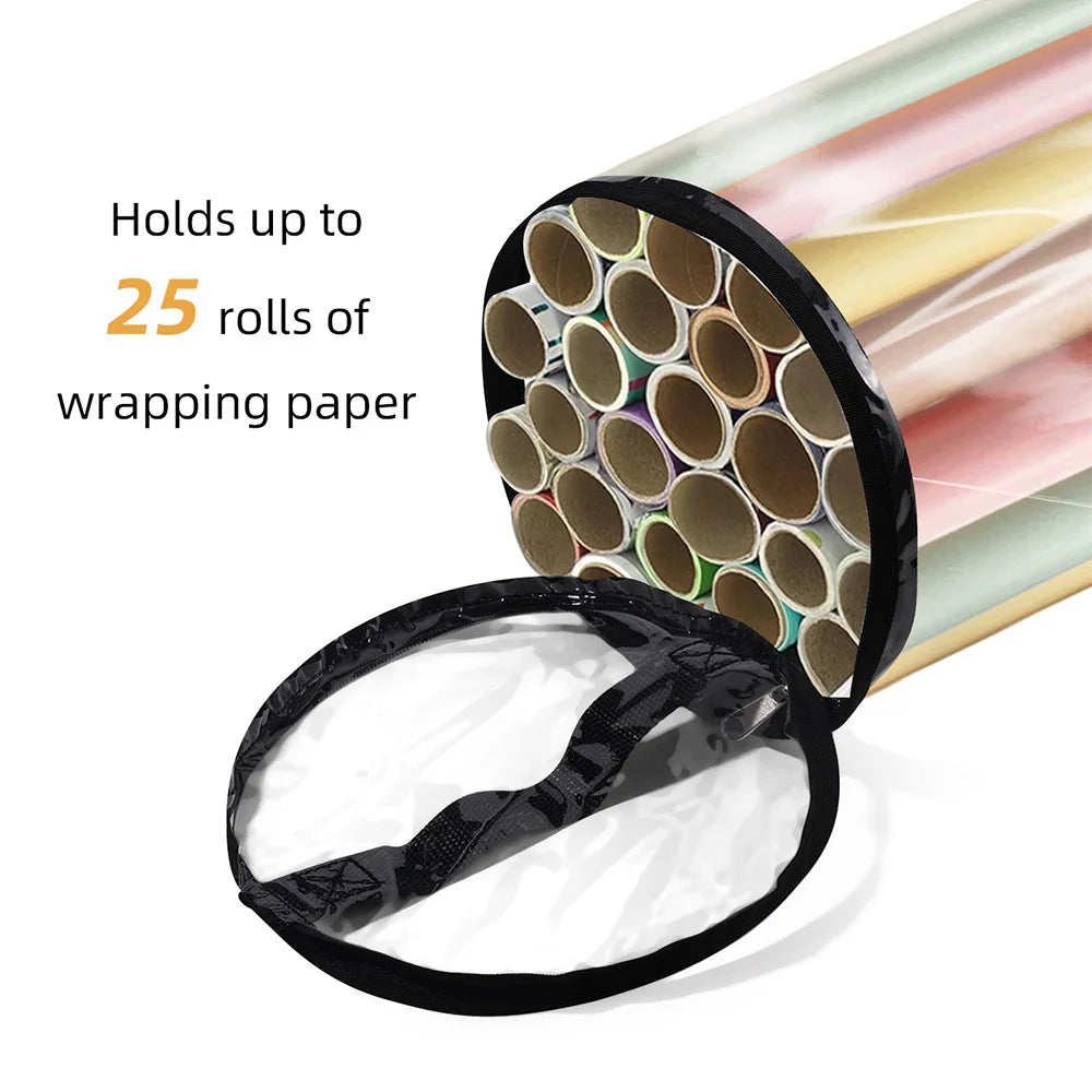 Gift Wrapping Paper Storage Bag New Storage Bag Transparent Bag Zipper Packaging with Handle LargeCapacity Waterproof StorageBag
