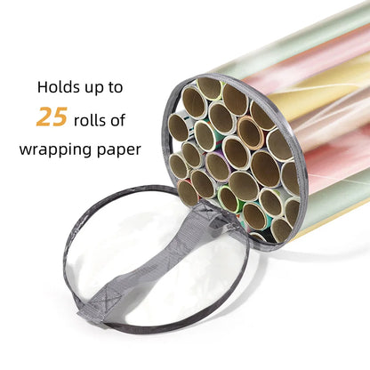 Gift Wrapping Paper Storage Bag New Storage Bag Transparent Bag Zipper Packaging with Handle LargeCapacity Waterproof StorageBag