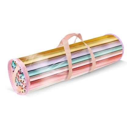 Gift Wrapping Paper Storage Bag New Storage Bag Transparent Bag Zipper Packaging with Handle LargeCapacity Waterproof StorageBag
