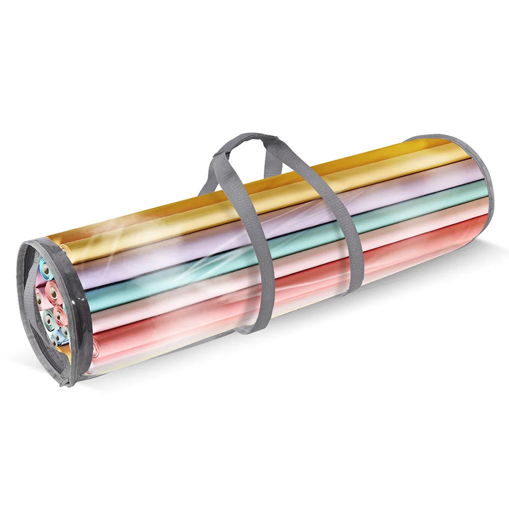 Gift Wrapping Paper Storage Bag New Storage Bag Transparent Bag Zipper Packaging with Handle LargeCapacity Waterproof StorageBag