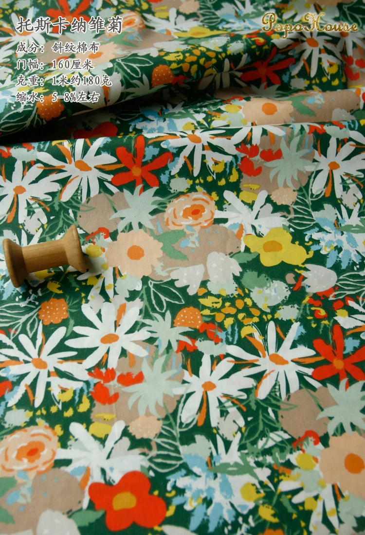 160x50cm New Floral Cute Twill Cotton Fabric Children's Clothing Apparel Fabric Handmade Diy Cloth