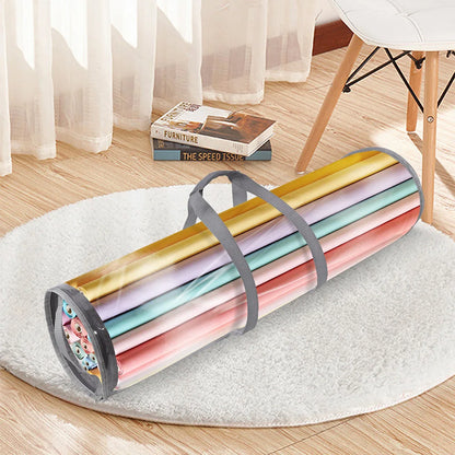 Gift Wrapping Paper Storage Bag New Storage Bag Transparent Bag Zipper Packaging with Handle LargeCapacity Waterproof StorageBag