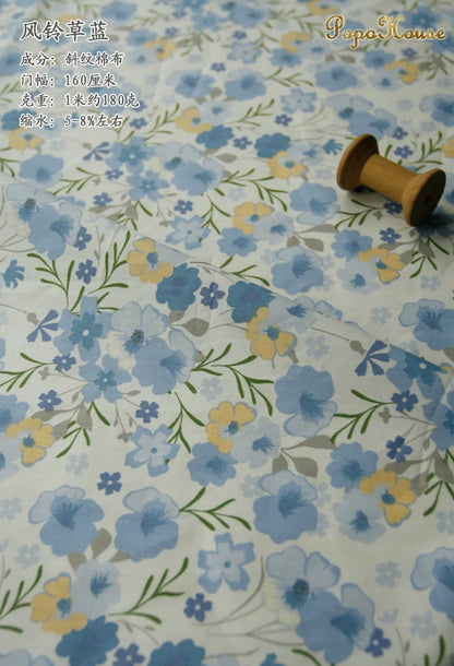 160x50cm New Floral Cute Twill Cotton Fabric Children's Clothing Apparel Fabric Handmade Diy Cloth