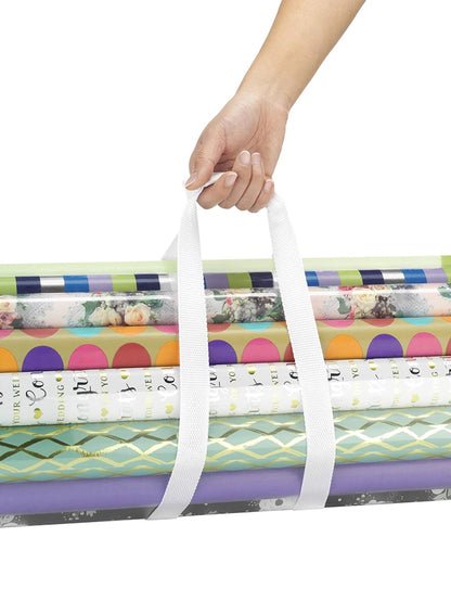 Gift Wrapping Paper Storage Bag New Storage Bag Transparent Bag Zipper Packaging with Handle LargeCapacity Waterproof StorageBag