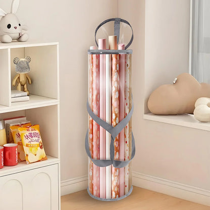 Gift Wrapping Paper Storage Bag New Storage Bag Transparent Bag Zipper Packaging with Handle LargeCapacity Waterproof StorageBag
