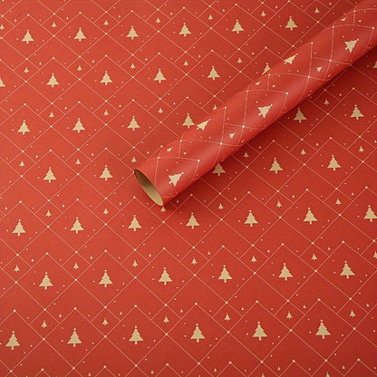 7pcs Festive Kraft Wrapping Paper Set, Christmas Gift Wrap with Snowflake and Reindeer Design, Thick Paper for Holiday Presents and DIY Crafts