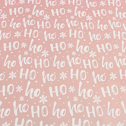 Glossy Christmas Wrapping Paper Roll - Large Size, Reindeer & Santa Design, Pink, 17in x 16Ft - Festive Gift Wrap for Holiday Presents