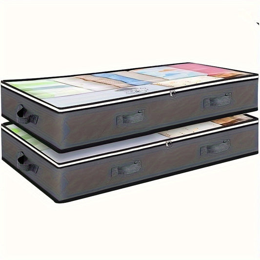 23.78gal Under Bed Storage Containers, Toy Organizers and Wrapping Paper Storage Bags, Underbed Shoes Closet Storage Solution with Clear Window and Reinforced Handles for Blanket, Comforter, Bedding, Clothes, Under-Bed Storag